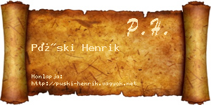 Püski Henrik névjegykártya