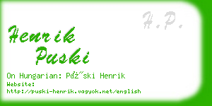 henrik puski business card